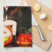 Linge De Cuisine Sorcière du trône citrouille (Quart Plié)