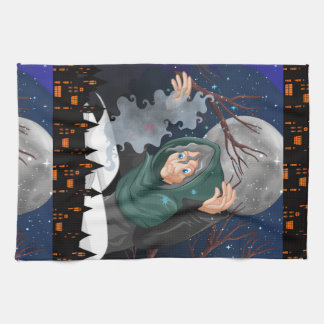 Linge De Cuisine Sorcière effrayante & Maison hantée Halloween🌙