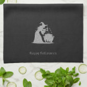 Linge De Cuisine Sorcière en argent et Halloween Cauldron (Plié)