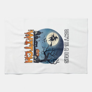 Linge De Cuisine Sorcière Ne Sois Pas De Base Halloween Lune Chat C