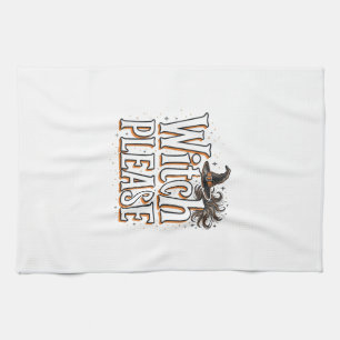 Linge De Cuisine Sorcière Vintage S'il Vous Plaît Design Vectoriel