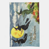 Linge De Cuisine Sorcière Volant Homme Dans Le Ciel Lune (Vertical)