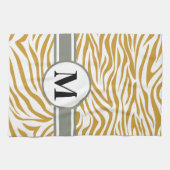 Linge De Cuisine Soudan Brown Safari Zebra avec monogramme (Horizontal)