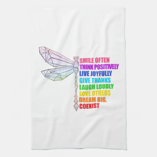 Linge De Cuisine Sourire de libellule Pensez souvent de manière pos