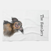 Linge De Cuisine Sourire Long Haired Dachshund Art original (Horizontal)