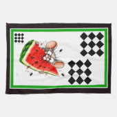 Linge De Cuisine Souris joyeuse mange pastèque (Horizontal)