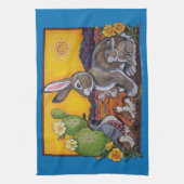Linge De Cuisine Southwest Desert Animaux Rabbit Quail Cactus migno (Vertical)
