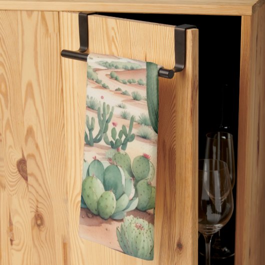 Linge De Cuisine Southwest Desert Cactus Scene  (Pliage en tiers)