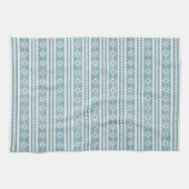 Linge De Cuisine Southwest Winter Snowflakes & Pine Trees Bleu (Horizontal)