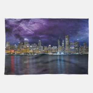 Linge De Cuisine Spacey Chicago Skyline
