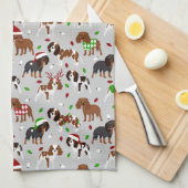 Linge De Cuisine Spaniel de Christmas (Quart Plié)