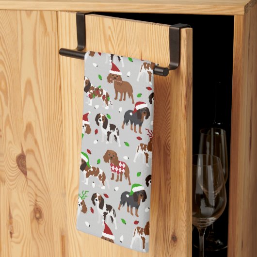 Linge De Cuisine Spaniel de Christmas (Pliage en tiers)