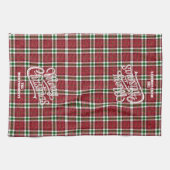 Linge De Cuisine Sparkly Merry Christmas Plaid Family Name (Horizontal)