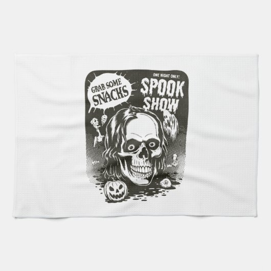 Linge De Cuisine Spectacle de Halloween Vintage Épouvantable (Horizontal)