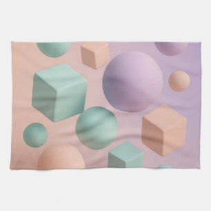 Linge De Cuisine Sphères Géométriques Pastel Cubes