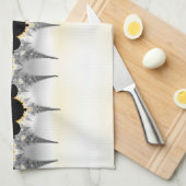 Linge De Cuisine Spikes fractaux de l'argent métallique (Quart Plié)