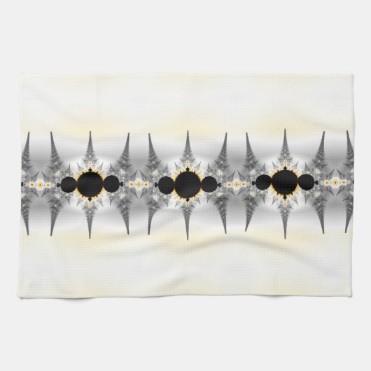 Linge De Cuisine Spikes fractaux de l'argent métallique (Horizontal)