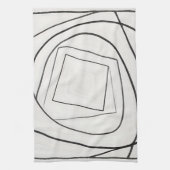 Linge De Cuisine Spirale Carrée Abstraite Noir Blanc (Vertical)