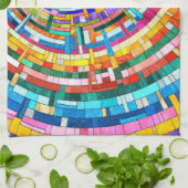 Linge De Cuisine Spirale en mosaïque colorée (Plié)