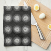 Linge De Cuisine Spirale Noire Et Blanche (Quart Plié)