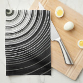 Linge De Cuisine spirale noire et blanche (Quart Plié)