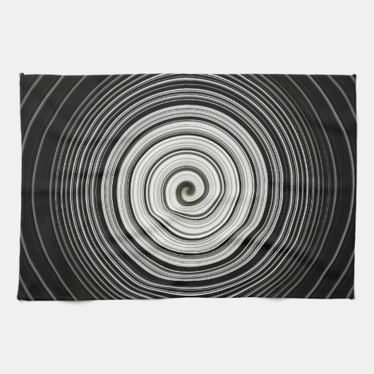 Linge De Cuisine spirale noire et blanche (Horizontal)
