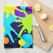 Linge De Cuisine Splash couleur vive (Quart Plié)