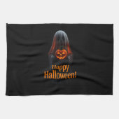 Linge De Cuisine Spooky Ghost with Pumpkin – Happy Halloween  (Horizontal)