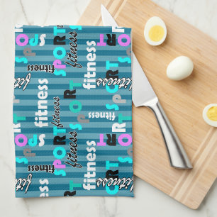 Linge De Cuisine sport fitness texte clair motif pour sportswear