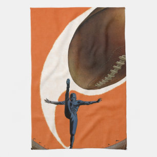 Linge De Cuisine Sports Anciens, Joueur de Football Botant le Ballo