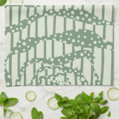Linge De Cuisine Spots et bandes 2 - Vert (Plié)