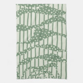 Linge De Cuisine Spots et bandes 2 - Vert (Vertical)