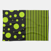 Linge De Cuisine Spots et rayures - Lime vert (Horizontal)
