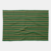 Linge De Cuisine Springbok vert et or bonbons rayures (Horizontal)