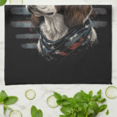 Linge De Cuisine Springer Spaniel Chien Drapeau Américain (Plié)