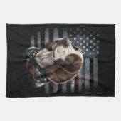 Linge De Cuisine Springer Spaniel Chien Drapeau Américain (Horizontal)