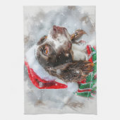 Linge De Cuisine Springer Spaniel Chien Noël Festif (Vertical)