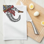 Linge De Cuisine Squelette de dinosaure pirate Halloween (Quart Plié)