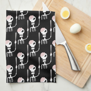 Linge De Cuisine squelette d'Halloween avec une épée 