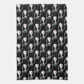 Linge De Cuisine squelette d'Halloween avec une épée  (Vertical)
