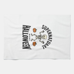 Linge De Cuisine Squelette d'Halloween Surnaturel Drôle Vintage_1