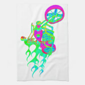 Linge De Cuisine Squelette montant une moto (Vertical)