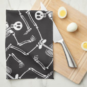 Linge De Cuisine Squelettes drôles de Halloween (Quart Plié)