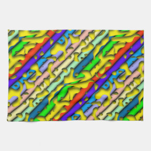Linge De Cuisine Squiggly Loops sans coutures motif 07 + votre back
