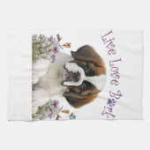 Linge De Cuisine St. Bernard Chien Maman Floral (Horizontal)