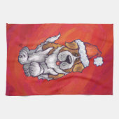 Linge De Cuisine St Bernard Noël En Rouge (Horizontal)
