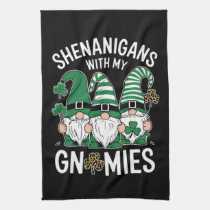 Linge De Cuisine St Patricks Day Lucky Shamrock Léopard Gnomes 