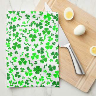 Linge De Cuisine St Patrick's Day Lucky Shamrocks Confetti Pattern