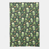 Linge De Cuisine St Patricks Day Pattern Dark Green Cheers Shamrock (Vertical)