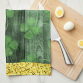 Linge De Cuisine St. Patrick's Day Shamrock Parties scintillant Gol (Quart Plié)